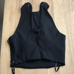 Black dress up crop top